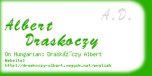 albert draskoczy business card